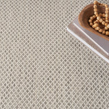 Nourison Courtyard Indoor/Outdoor Ivory/Silver 5' x 8' Oval Area Rug, Easy Cleaning, Non Shedding, Bed Room, Living Room, Dining Room, Backyard, Deck, Patio (5x8 Oval)