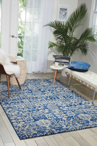 Nourison Somerset Contemporary Navy 2' x 2'9" Area -Rug, Easy -Cleaning, Non Shedding, Bed Room, Living Room, Dining Room, Kitchen (2x3)