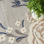 Nourison Aloha 5' x 8' Blue Gray Fabric Contemporary Area Rug (5' x 8')