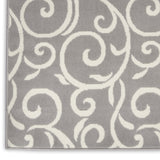 Nourison Grafix Floral Grey 3' x 5' Area Rug, Easy Clean, Non Shedding, Bed Room, Living Room, Dining Room, Kitchen (3x5)