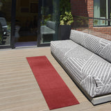 Nourison Essentials Indoor/Outdoor Brick Red 2'2'' x 10' Area-Rug, Easy-Cleaning, Non Shedding, Bed Room, Living Room, Dining Room, Backyard, Deck, Patio (2x10)