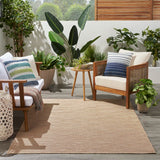 Nourison Practical Solutions Indoor/Outdoor Natural 4' x 6' Area Rug, Easy Cleaning, Non Shedding, Bed Room, Living Room, Dining Room, Backyard, Deck, Patio (4x6)