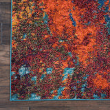 Nourison Celestial Red/Blue Atlantic 3'11'' x 5'11'' Area-Rug, Contemporary, Abstract, Easy-Cleaning, Non Shedding, Bed Room, Living Room, Dining Room, Kitchen, (4' x 6')