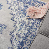 Nourison Whimsicle Traditional Grey Blue 6' x 9' Area Rug, Easy Cleaning, Non Shedding, Bed Room, Living Room, Dining Room, Kitchen (6x9)