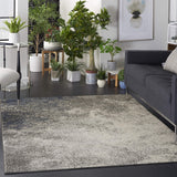 Nourison Passion Charcoal/Ivory 3'9'' x 5'9'' Area-Rug, Modern, Abstract, Easy-Cleaning, Non Shedding, Bed Room, Living Room, Dining Room, Kitchen, (4' x 6')