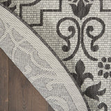 Nourison Garden Party Ivory/Charcoal 5' Round Area Rug, 5'3" x Round