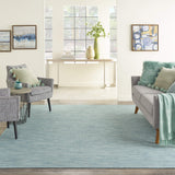 Nourison Positano Indoor/Outdoor Aqua 2'2" x 12' Area Rug, Easy Cleaning, Non Shedding, Bed Room, Living Room, Dining Room, Backyard, Deck, Patio (2x12)