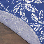 Nourison Whimsicle Floral Navy 5' x Round Area Rug, Easy Cleaning, Non Shedding, Bed Room, Living Room, Dining Room, Kitchen (5 Round)