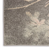 Nourison TRA08 Tranquil Floral Contemporary Grey/Pink Area Rug 4' X 6', 4 ft x 6 ft