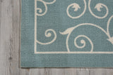 Nourison Home & Garden Indoor/Outdoor Light Blue 2'3" x 8' Area -Rug, Easy -Cleaning, Non Shedding, Bed Room, Living Room, Dining Room, Kitchen (2x8)