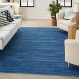 Nourison Washables Abstract Blue 5'2" x 7' Area Rug, Easy Clean, Non Shedding, Bed Room, Living Room, Dining Room, Kitchen (5x7)