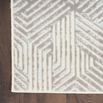Nourison Grafix Geometric Grey 5'3" x 7'3" area-rug, easy-clean, Non Shedding, Bed Room, Living Room, Dining Room, Kitchen (5x7)