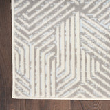 Nourison Grafix Geometric Grey 5'3" x 7'3" area-rug, easy-clean, Non Shedding, Bed Room, Living Room, Dining Room, Kitchen (5x7)