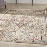 Nourison Revel Floral Ivory 5'3" x 7'6" Area -Rug, Easy -Cleaning, Non Shedding, Bed Room, Living Room, Dining Room, Kitchen (5x8)