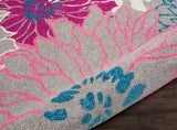 Nourison Passion Grey 5'3" x 7'3" Area Rug, Floral, Farmhouse, Easy Cleaning, Non Shedding, Bed Room, Living Room, Dining Room, Kitchen, (5' x 7')