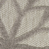 Nourison Aloha Indoor/Outdoor Floral Silver Grey 2' x 6' Area Rug, (6' Runner)