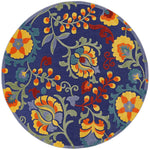 Nourison Aloha 63x63 Polypropylene Fabric Area Rug in Navy/Blue/Multi-Color
