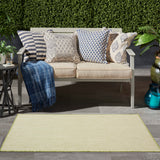 Nourison Courtyard Indoor/Outdoor Ivory Green 3' x 5' Area -Rug, Easy -Cleaning, Non Shedding, Bed Room, Living Room, Dining Room, Kitchen (3x5)