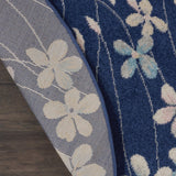 Nourison TRA04 Tranquil Bohemian Floral Navy Area Rug 5'XROUND, 5'3" x Round