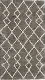 Nourison Geometric Shag Moroccan Silver 2'2" x 3'9" Area -Rug, Easy -Cleaning, Non Shedding, Bed Room, Living Room, Dining Room, Kitchen (2x4)