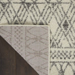 Nourison Passion Geometric Ivory/Grey 5'3" x 7'3" Area Rug, Easy Clean, Non Shedding, Bed Room, Living Room, Dining Room, Kitchen (5x7)