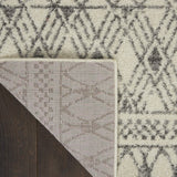 Nourison Passion Geometric Ivory/Grey 5'3" x 7'3" Area Rug, Easy Clean, Non Shedding, Bed Room, Living Room, Dining Room, Kitchen (5x7)
