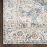 Nourison Astra Machine Washable 2'2" x 12' Grey/Blue Vintage Indoor Rug