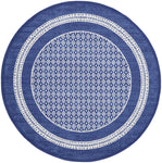 Nourison Whimsicle Geometric Navy 8' x Round Area Rug, Easy Cleaning, Non Shedding, Bed Room, Living Room, Dining Room, Kitchen (8 Round)