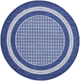 Nourison Whimsicle Geometric Navy 8' x Round Area Rug, Easy Cleaning, Non Shedding, Bed Room, Living Room, Dining Room, Kitchen (8 Round)