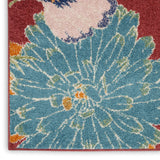 Nourison Allur Red Multicolor 2'3" x 7'6" Area Rug, Modern, Floral, Bed Room, Living Room, Dining Room, Kitchen, Easy Cleaning, Non Shedding, (8' Runner)