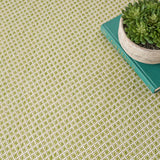 Nourison Courtyard Indoor/Outdoor Ivory Green 5 x Round Area Rug, Easy Cleaning, Non Shedding, Bed Room, Living Room, Dining Room, Backyard, Deck, Patio (5 Round)