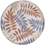 Nourison Aloha Indoor/Outdoor Blue Mocha 5'3" x Round Area -Rug, Easy -Cleaning, Non Shedding, Bed Room, Living Room, Dining Room, Backyard, Deck, Patio (5 Round)