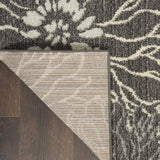 Nourison Passion Charcoal/Blue 3'9" x 5'9" Area Rug, Floral, Farmhouse, Easy Cleaning, Non Shedding, Bed Room, Living Room, Dining Room, Kitchen, (4' x 6')