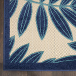 Nourison Aloha Indoor/Outdoor Navy 2'8" x 4' Area Rug, Easy Cleaning, Non Shedding, Bed Room, Living Room, Dining Room, Backyard, Deck, Patio (3x4)