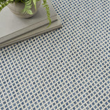 Nourison Courtyard Indoor/Outdoor Ivory Blue 4' x 6' Area Rug, Geometric, Easy Cleaning, Non Shedding, Bed Room, Living Room, Dining Room, Deck, Patio, Backyard (4x6)
