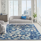 Nourison Tranquil Nature Navy 8'10" x 11'10" Area -Rug, Easy -Cleaning, Non Shedding, Bed Room, Living Room, Dining Room, Kitchen (9x12)