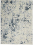 Nourison Trance Abstract Ivory Blue 3'11" x 5'11" Area -Rug, Easy -Cleaning, Non Shedding, Bed Room, Living Room, Dining Room, Kitchen (4x6)