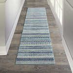 Nourison Passion Bohemian Navy Blue 2'2" x 7'6" Area Rug, Easy Clean, Non Shedding, Bed Room, Living Room, Dining Room, Kitchen (2x8)