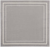 Nourison Essentials 60" Square Contemporary Indoor/Outdoor Rug in Gray/Ivory
