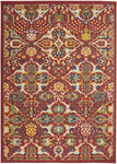 Nourison Allur Traditional Red Multicolor 5'3" x 7'3" Area -Rug, Easy -Cleaning, Non Shedding, Bed Room, Living Room, Dining Room, Kitchen (5x7)