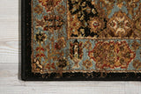 Nourison Delano Traditional Black/Blue 2' x 3' Area-Rug, Easy-Cleaning, Non Shedding, Bed Room, Living Room, Dining Room, Kitchen (2x3)