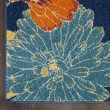 Nourison Allur Navy Multicolor 4' x 6' Area Rug, Modern, Floral, Bed Room, Living Room, Dining Room, Kitchen, Easy Cleaning, Non Shedding