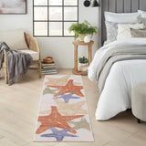 Nourison Aloha Indoor/Outdoor Ivory Multicolor 2'3" x 8' Area Rug, Easy Cleaning, Non Shedding, Bed Room, Living Room, Dining Room, Backyard, Deck, Patio (2x8)