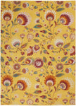 Nourison Allur Floral Yellow Multicolor 5'3" x 7'3" Area -rug, Easy -cleaning, Non Shedding, Bed Room, Living Room, Dining Room, Kitchen (5x7)