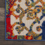 Nourison Aloha Indoor/Outdoor Multicolor 2'3" x 10' Area Rug, Transitional, French Country, Easy Cleaning, Non Shedding, Bed Room, Kitchen, Living Room, Deck, Backyard, (10' x Runner)
