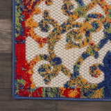 Nourison Aloha Indoor/Outdoor Multicolor 2'3" x 10' Area Rug, Transitional, French Country, Easy Cleaning, Non Shedding, Bed Room, Kitchen, Living Room, Deck, Backyard, (10' x Runner)