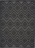 Nourison Versatile Indoor/Outdoor Charcoal/Black 5' x 7' Area Rug, Easy Cleaning, Non Shedding, Bed Room, Living Room, Dining Room, Deck, Backyard, Patio, High Traffic Area (5x7)
