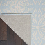 Nourison Jubilant Floral Ivory/Light Blue 4' x 6' Area-Rug, Easy-Cleaning, Non Shedding, Bed Room, Living Room, Dining Room, Kitchen (4x6)