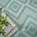 Nourison Versatile 4' x 6' Area Rug with Aqua and Teal Finish 099446043504