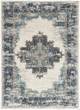 Nourison Passion 5' x 7' Ivory Gray Blue Fabric Vintage Area Rug (5' x 7')